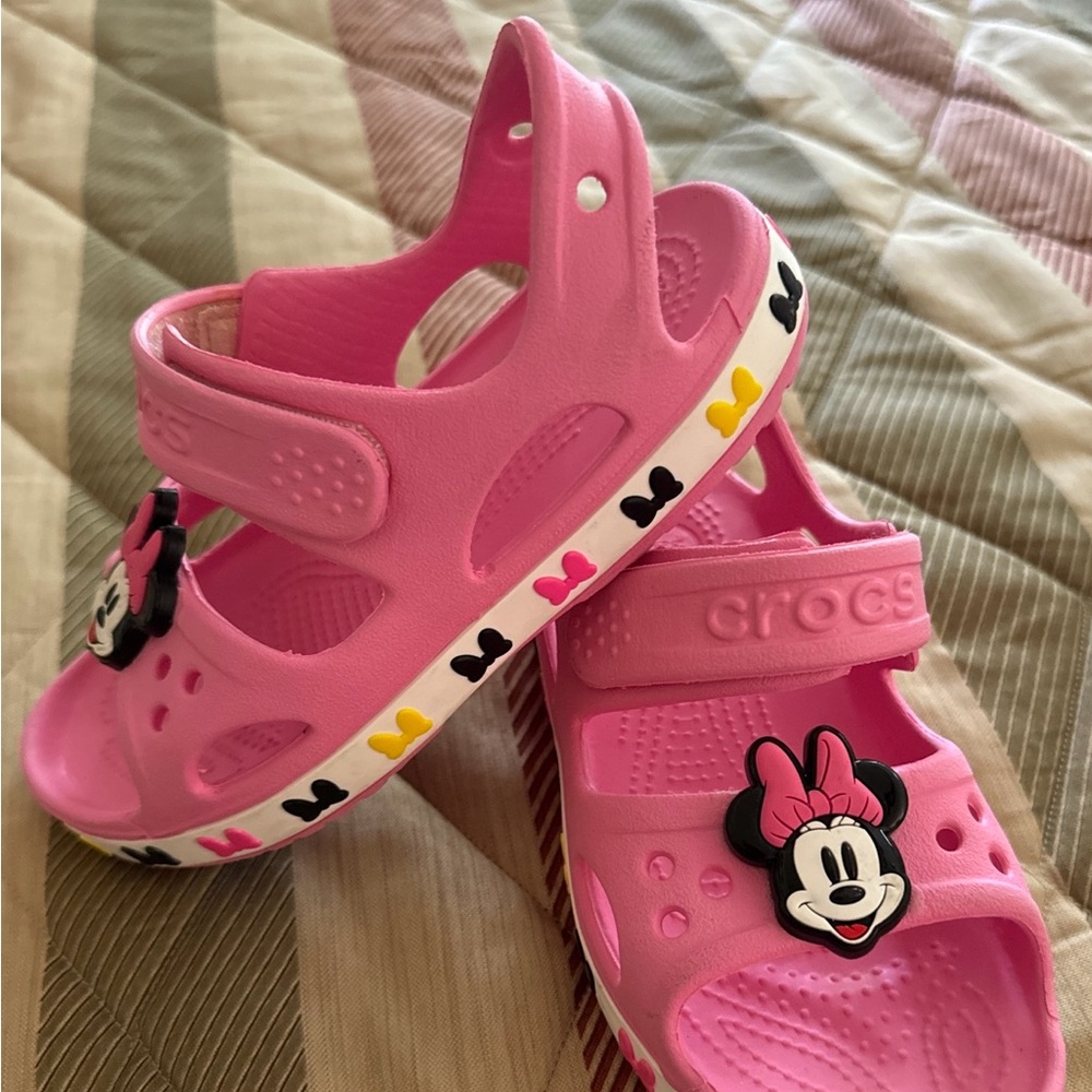 Crocs child Mini Mouse Disney Pink Multicolor Girl Sandals size 12C